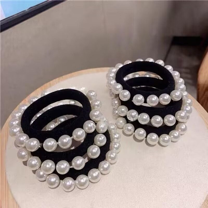 Kit 24 unidades Elástico de cabelo Com Pérolas acessorios xuxinha para cabelo Rabico de cabelo em Oferta na Shopee