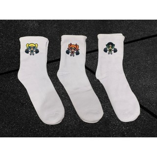Meia Infantil Meninas Superpoderosas – 3 Pares Brancos | Tamanho 35 ao 44