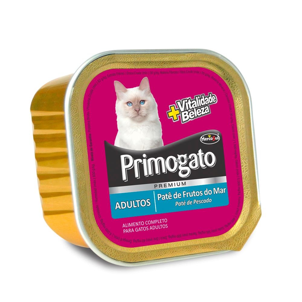 Detalhes do Racao Umida Primogato Premium Pate Frutos Do Mar 150gr