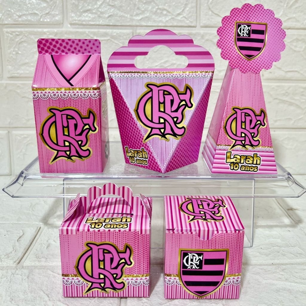 Kit Festa Personalizada FUTEBOL FEMININO ROSA - Caixinhas Personalizadas - Aniversário - Lembrancinhas