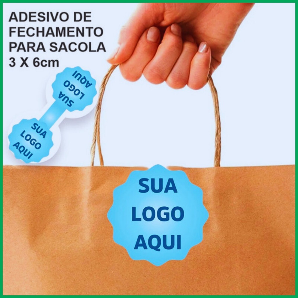 Adesivos Lacre Fecha Sacolas Vinílico Personalizado em Oferta na Shopee