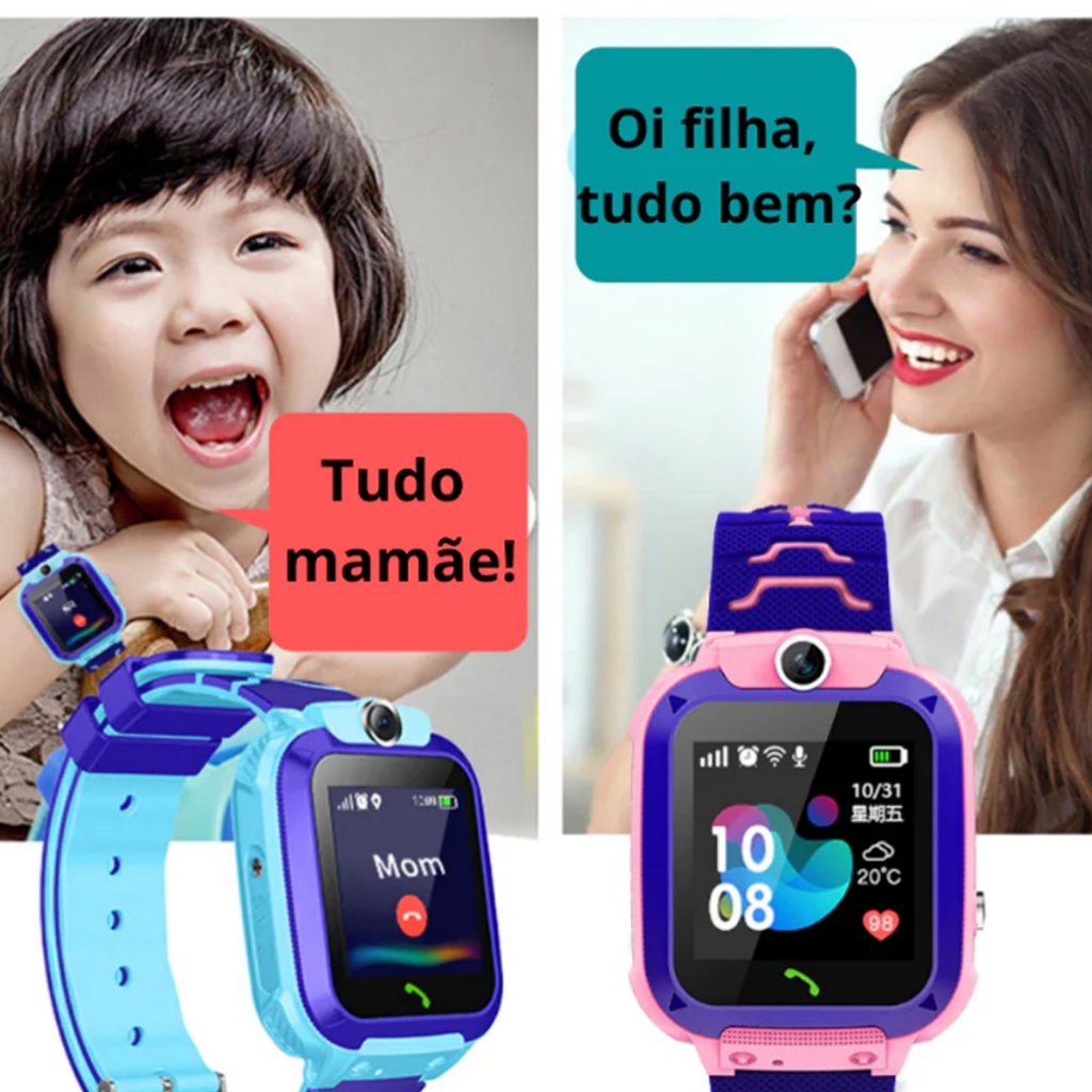 Relógio Smartwatch Kids Infantil Teen Rastreador Gps Chamada Sos Camera Resistente A Agua