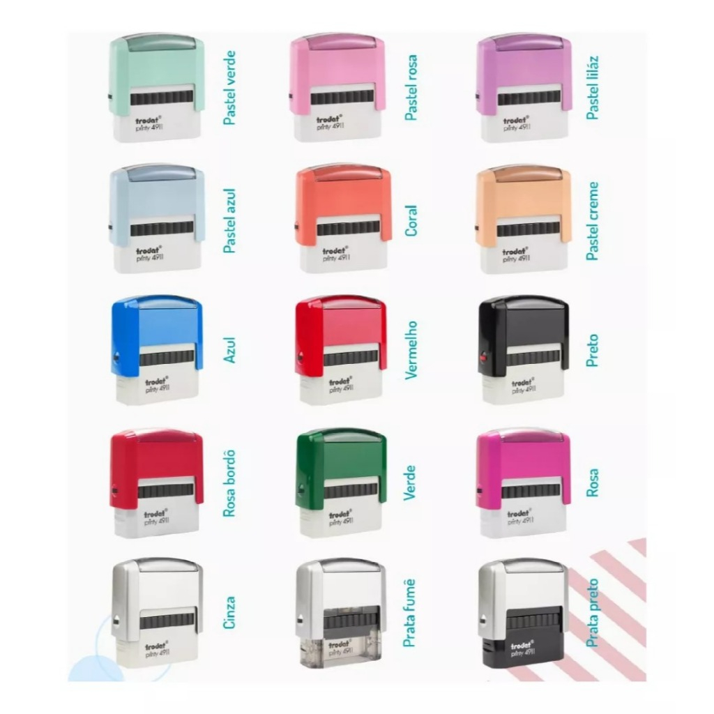Carimbo Trodat Printy 4911 P2  38x14mm Varias Cores Disponível