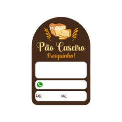 100 Adesivos Para Pão Caseiro Bolo Caseiro 6x4cm
