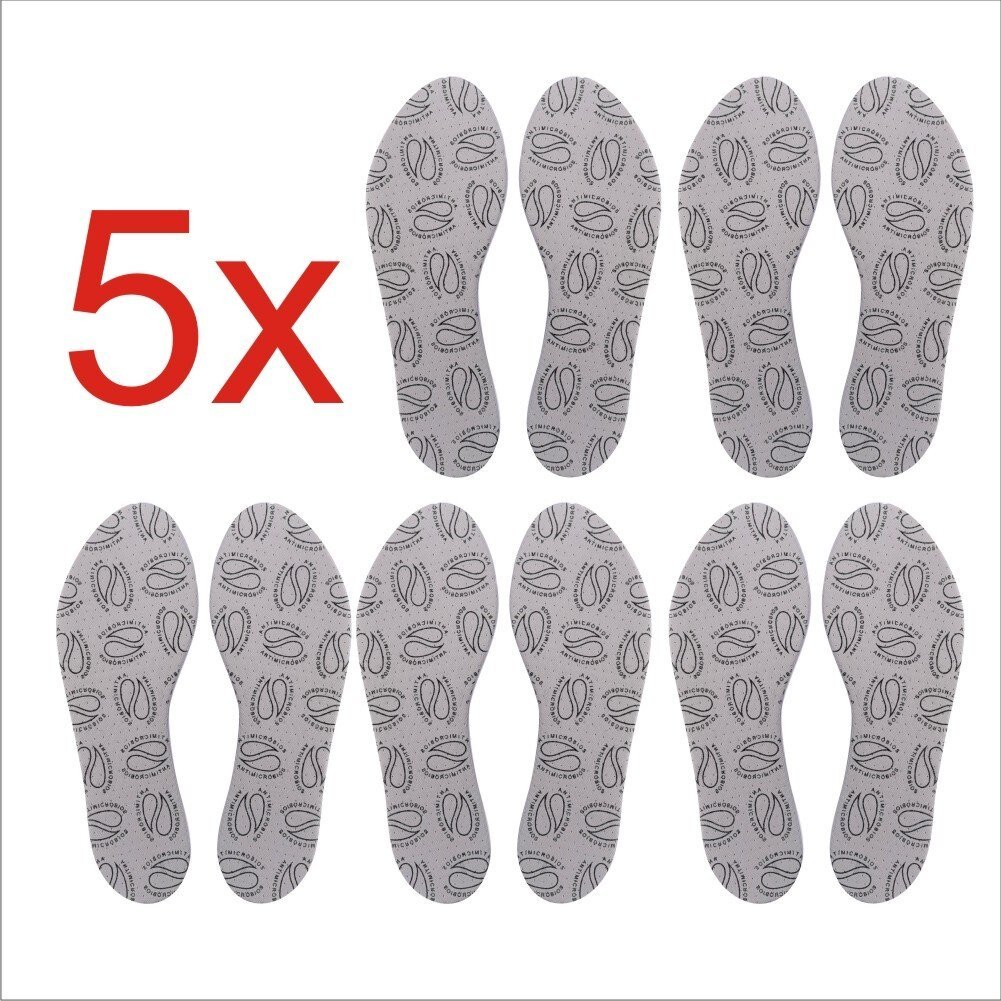 Palmilha Higiênica Antimicrobiana Tam.: 33 Ao 45 = Kit 5 Pares