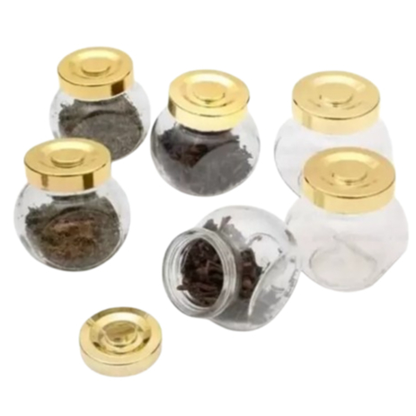 Kit Porta Tempero e Condimento de Vidro Jogo 6/9/12 Peças 190ml em Oferta na Shopee