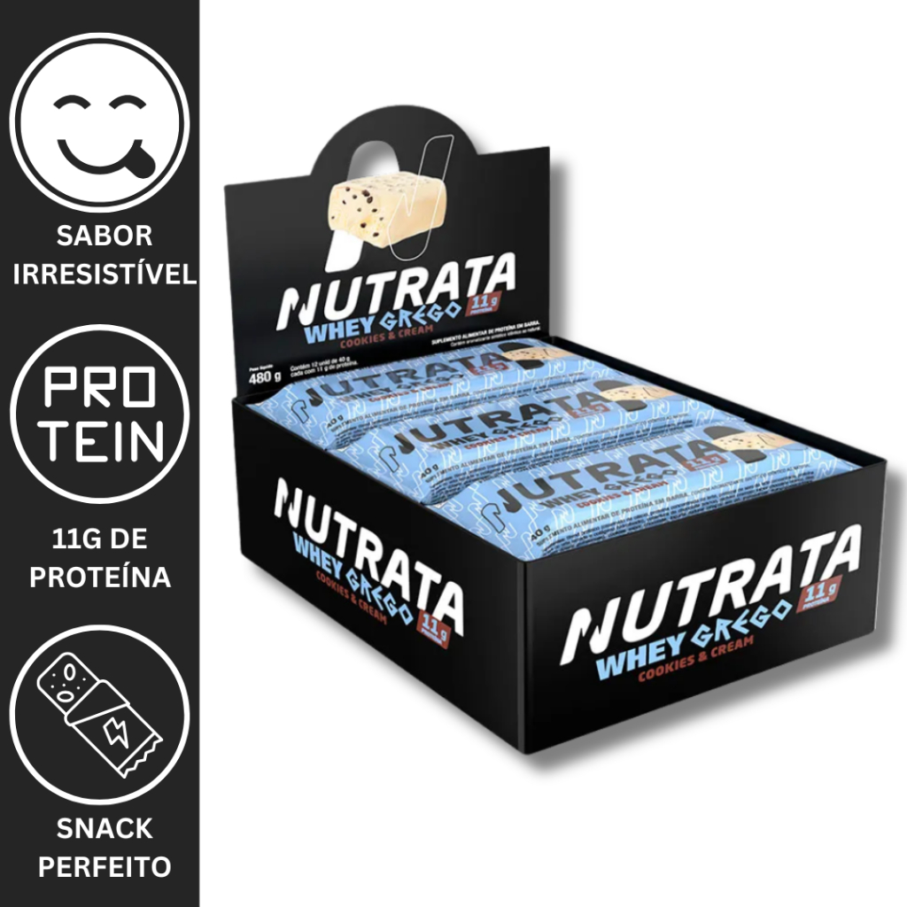WHEY GREGO BAR 12UN 40G - NUTRATA