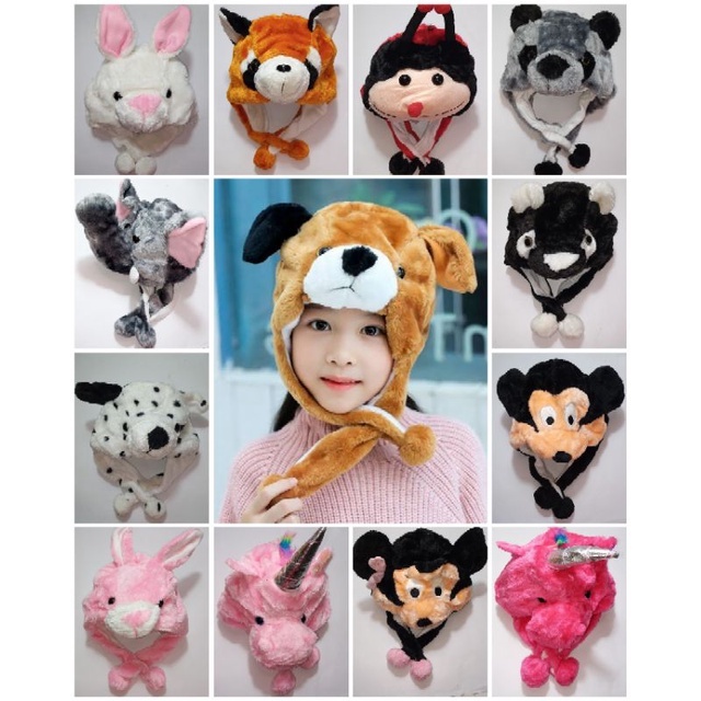 Touca Infantil de Bichos Gorro de Animais Gorro de Bichinhos de Pelúcia menina e menino inverno frio