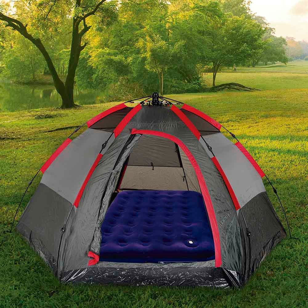 Colchão Casal Inflável Multiuso Camping Praia com Fole Casal Azul Mor