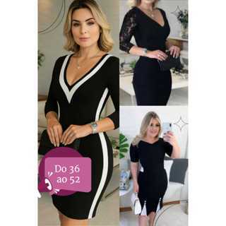 Vestido Evangélico Mais vendido do ano  Midi Renda Manga Renda ou 3/4 Roupas Evangélicas Social Plus Size