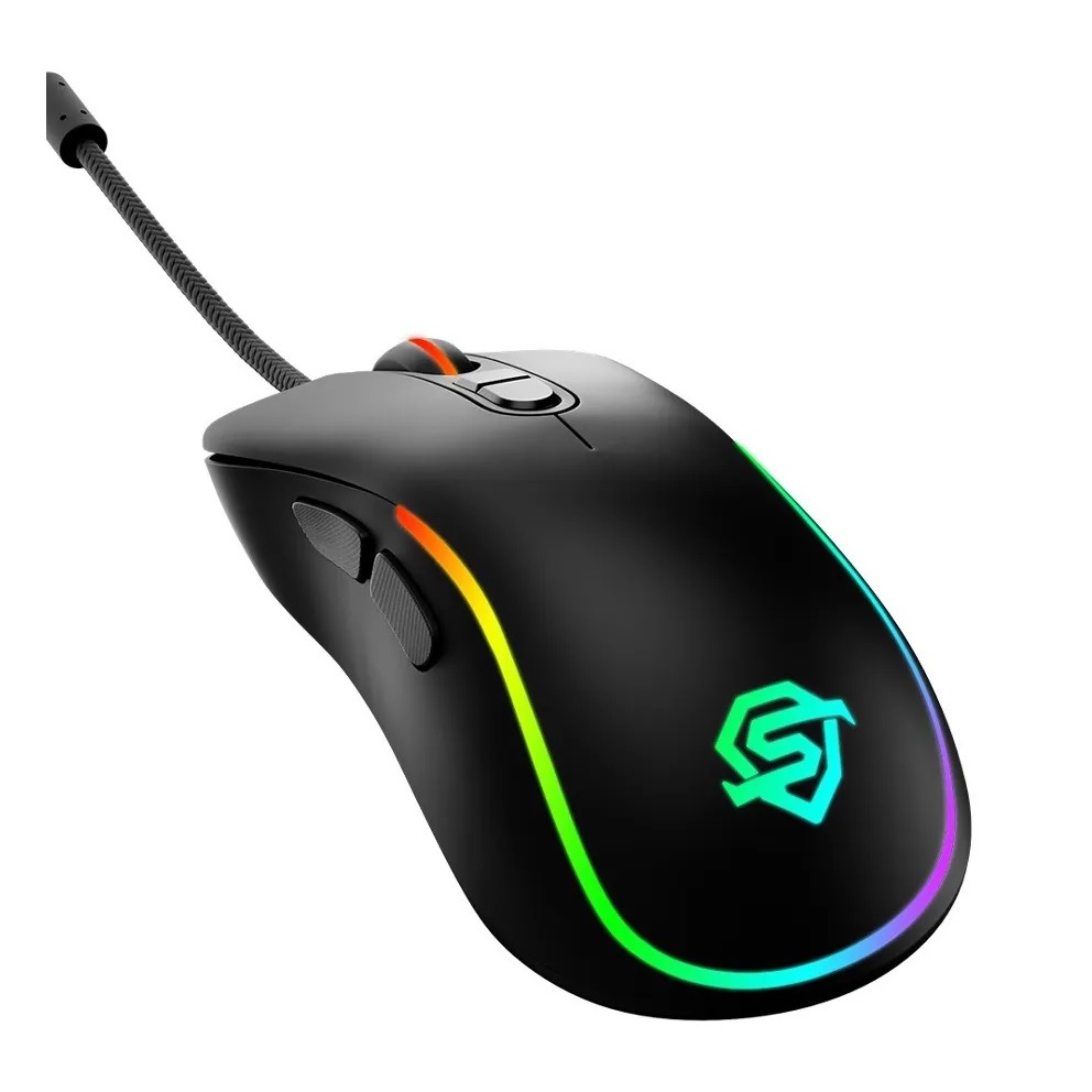 Mouse Gamer 10000 Dpi 7 Botões Led Rgb Usb Solid Gear