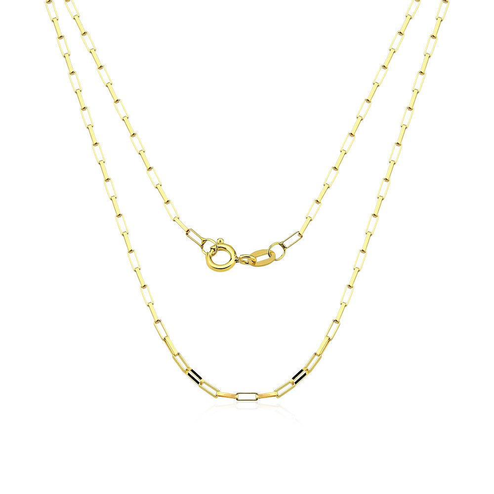 Corrente Masculina de Ouro 18k Elos Quadrados com 3mm