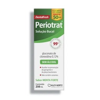 Periotrat Solução Bucal 250ml - Gluconato de Clorexidina 0,12% Sem Álcool | Sabor Menta Forte em Oferta na Shopee