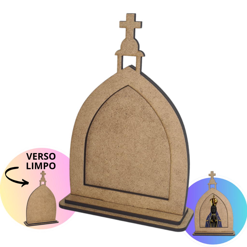 Kit 10 Mini Capela Oratório Lembrancinha Capelinha Santa Igrejinha Santinha Santinho Santo MDF 10cm