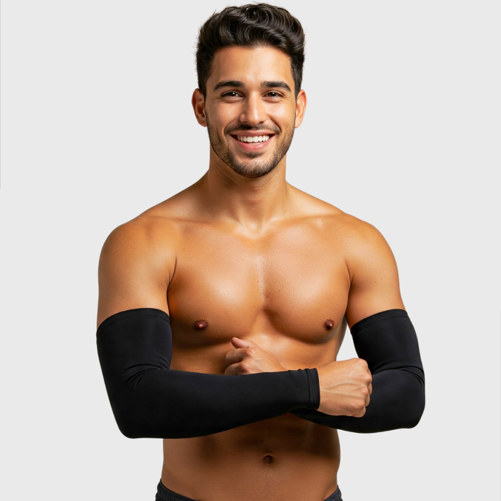 Manguito Unissex Proteção Solar Uv50 Alta Compressão Protetor Braço Malha Fria Segunda Pele Ciclismo
