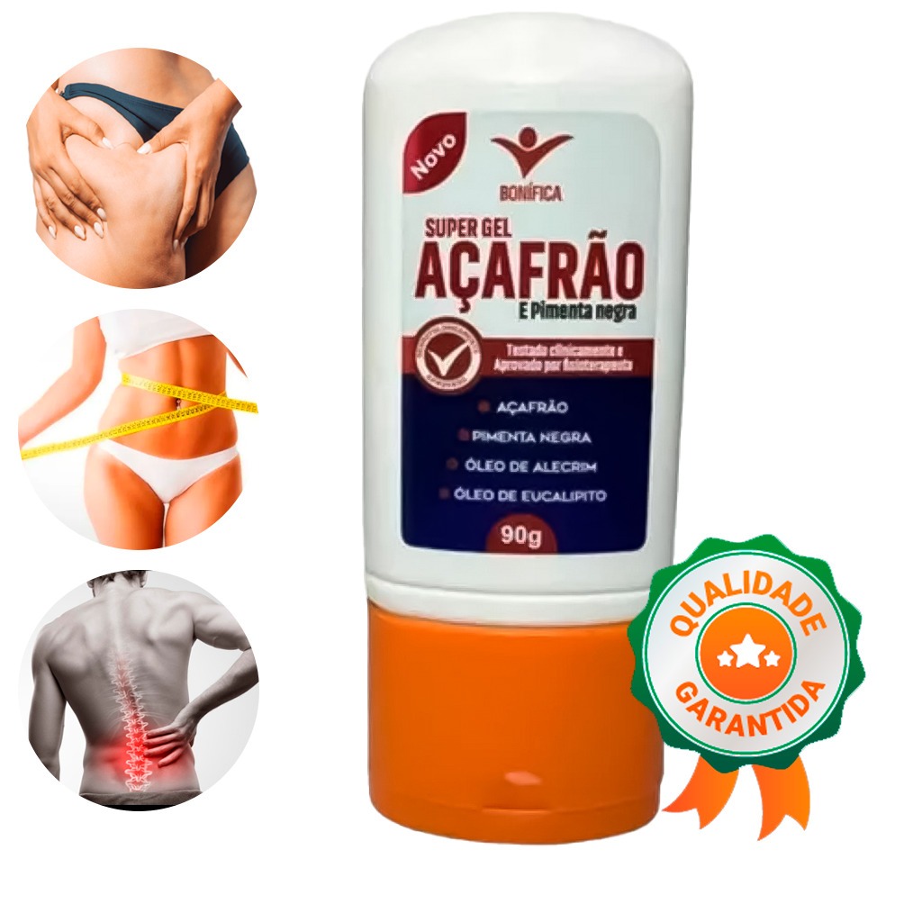 Gel Açafrão Pimenta Negra Multiuso Redutor De Medidas + Alívio Muscular  Recuperação Óleo de Alecrim