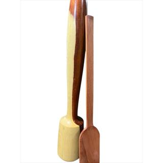 SOCADOR DE FEIJÂO PAÇOCA ERVAS COLORAL MADEIRA MACIÇA NOBRE36/7 COM ESPATULA PARA  DOCE 32 CM em Oferta na Shopee