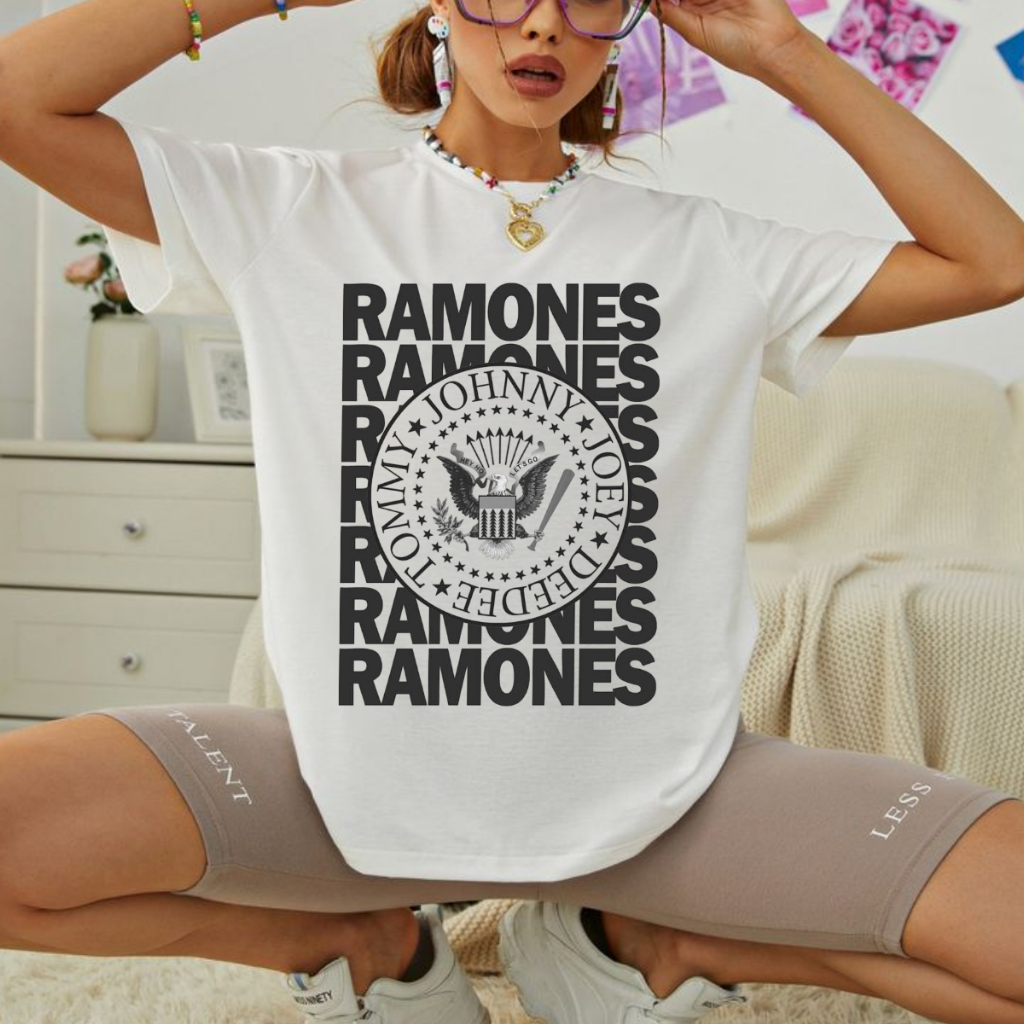 Camiseta Ramones Rock Punk Vintage Clássico Estilo Anos 70 80 90 Algodão 100 Por Cento