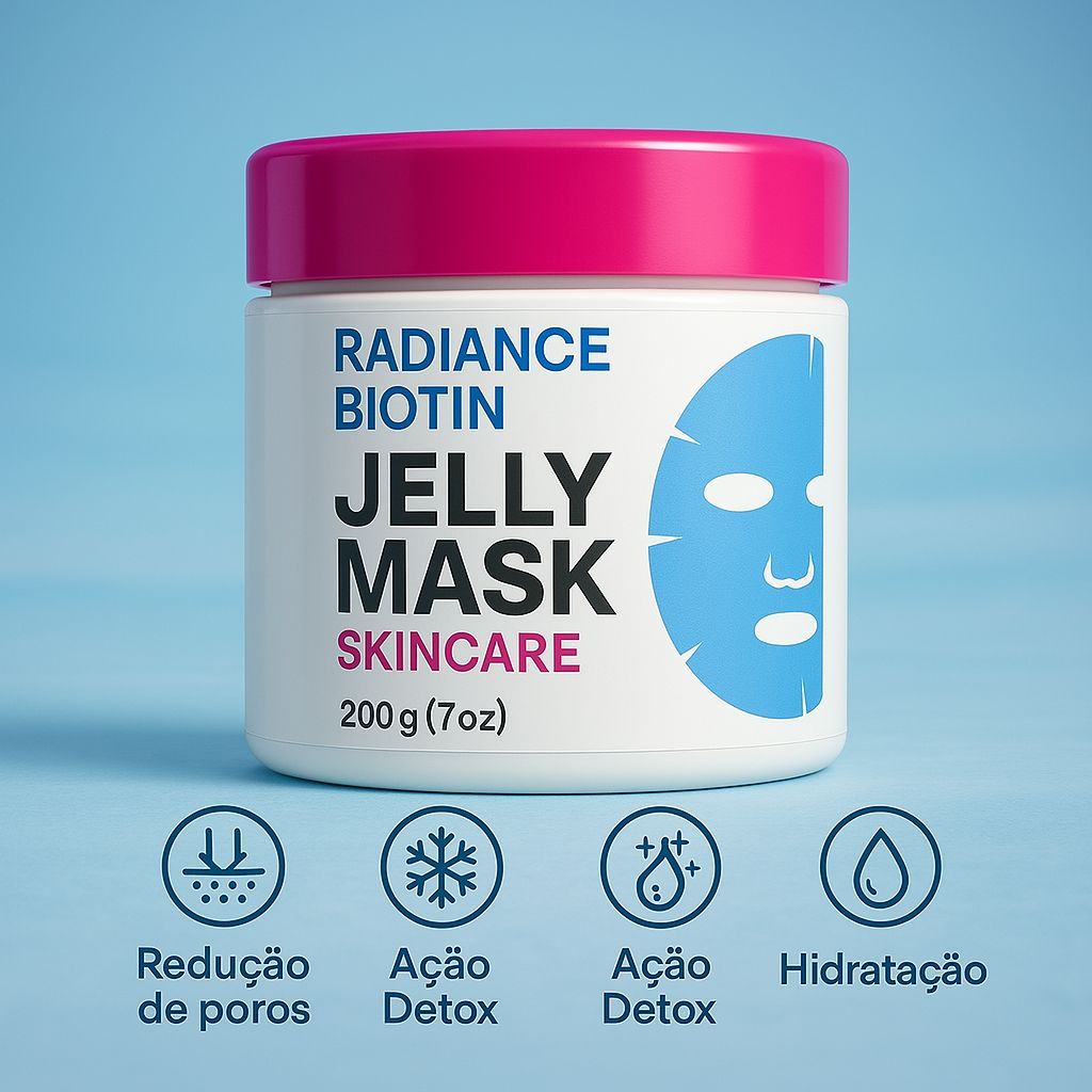 Máscara radiance biotin tratamento facial que ilumina,nutre e uniformiza o tom da pele