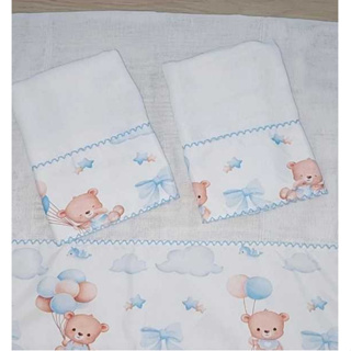 Kit 3 Fraldas de Algodão para Bebê 1 Ombro 70x70 e 2 Boca 32x32 com Barra Sublimada em Oferta na Shopee