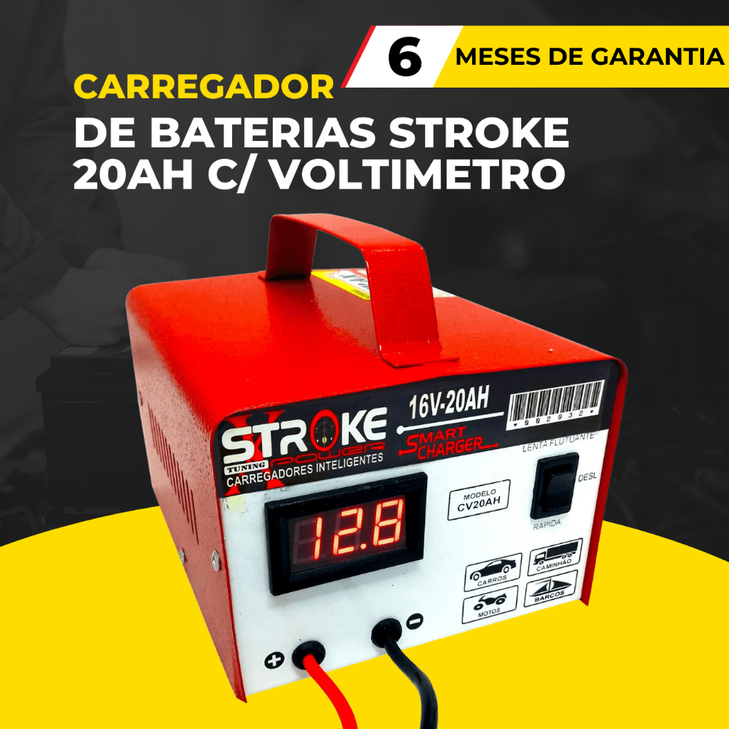 Carregador de Bateria Stroke Power 20ah CV20AH Smart Charger