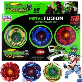 Kit 3 Beyblades Cromadas Metal Fusion Tornado Speed Top com Led em Oferta na Shopee