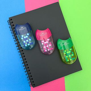 Apontador Colorido Tone Duplo com Depósito - Faber-Castell em Oferta na Shopee