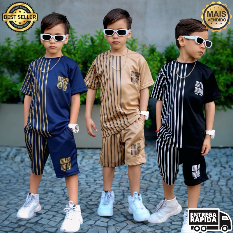 Conjunto Infantil Menino Juvenil Dry Fit em Oferta na Shopee