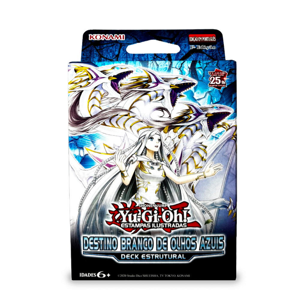 Yugioh Deck Estrutural Destino Branco de Olhos Azuis Cartas Originais Konami Em Português