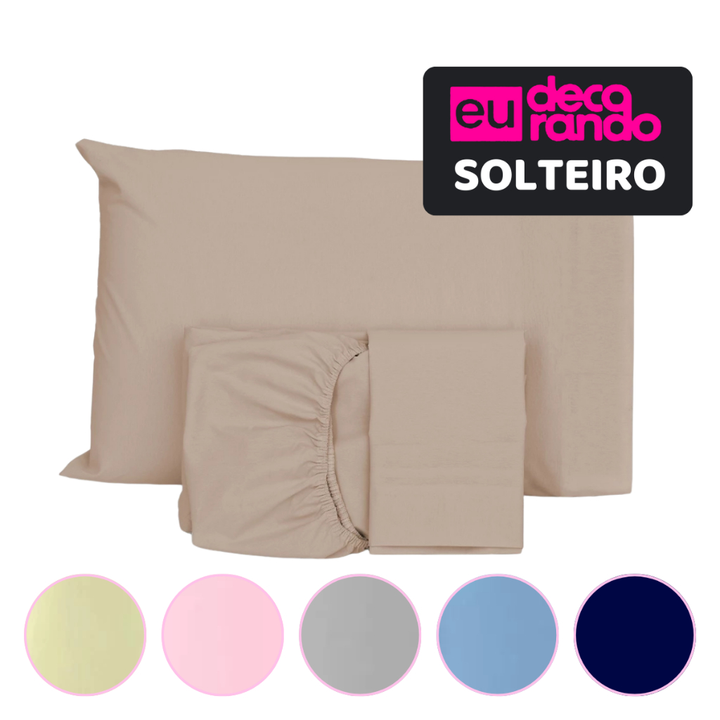 Lençol Solteiro Com Elástico Avulso Percal 400 FiosPromoção Varias Cores