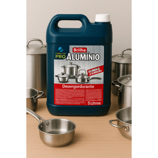 Limpa Alumínio 5 Litros Pasta Limpeza Pesada Remove Gordura Panelas Forno Fogão Brilho Intenso Galão em Oferta na Shopee