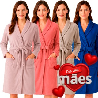 Roupão Microfibra Camesa Frio Inverno Quentinho Adulto Feminino Masculino C/ Bolso e Cinto...