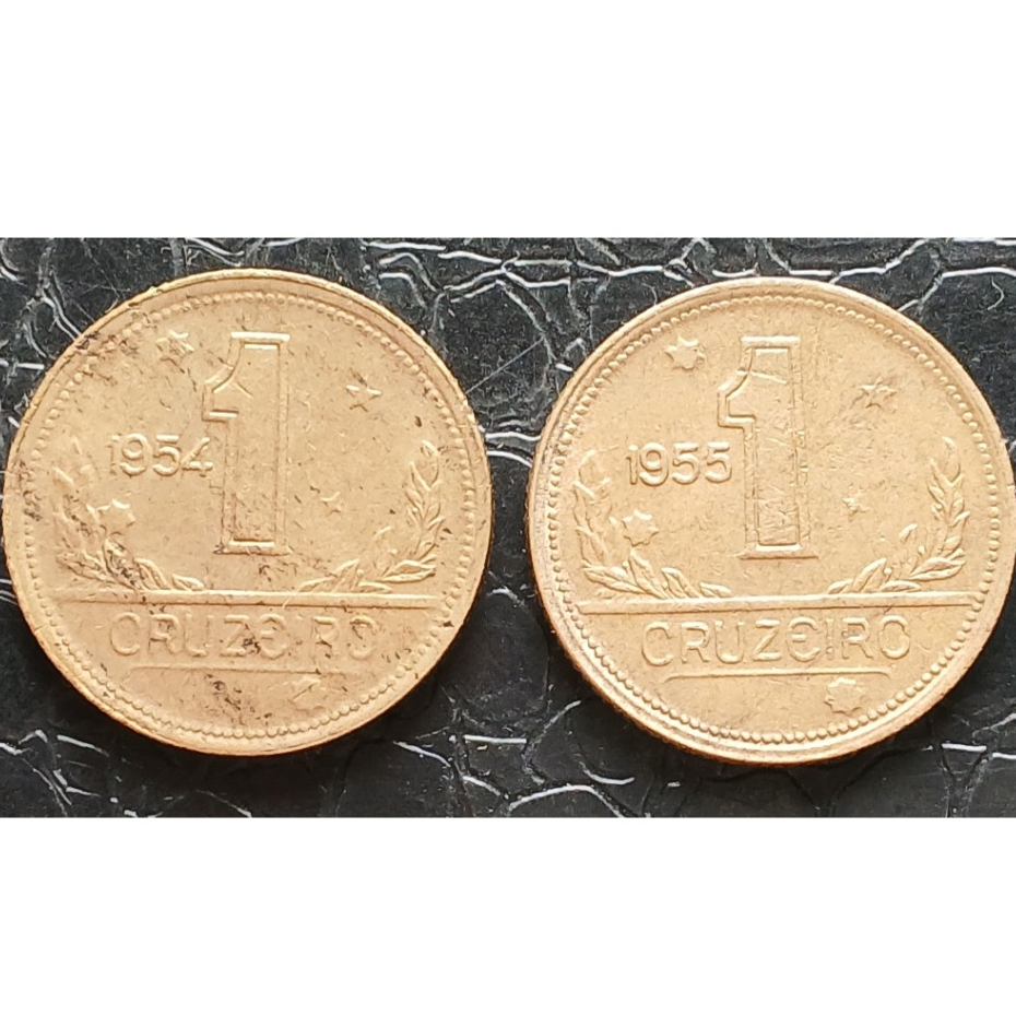 Moedas 1 Cruzeiro 1954 e 1955.