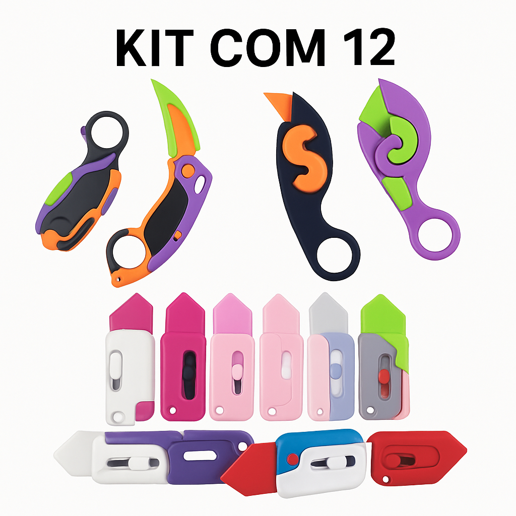 kit com Facas De Gravidade 3D Alívio de Estresse Faca de Cenoura Faca de Brinquedo (Sortidas)