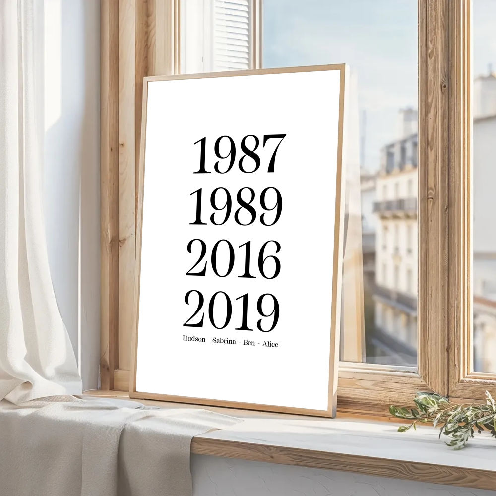 Quadro Decorativo Anos De Nascimento Nomes Família Pinterest Moldura Caixa TokQuadros