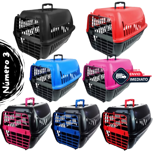 Caixa de Transporte Nº 3 PREMIUM Pet Gatos e Cães Pequeno e Médio Número