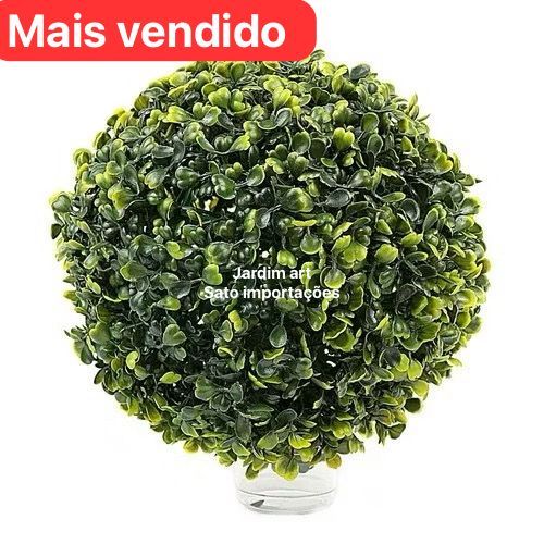 KIT 3 buchinho bola de grama artificial Pequeno  14cm buxinho