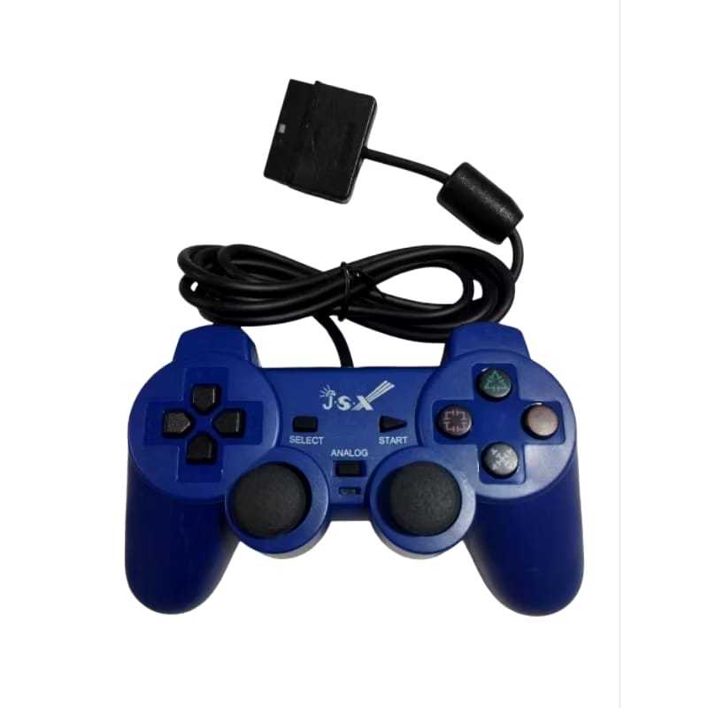 controle para Playstation2 com fio azul joystick analógico PS2. pronta entrega