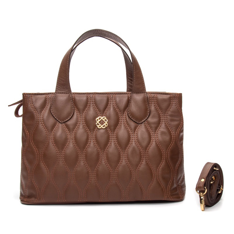 bolsa grande couro legitimo matelassê com divisorias alça de mão e alça teansversal zíper seguro !!!