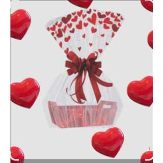 Saco celofane 45x60 decorado coração 50 unidades em Oferta na Shopee