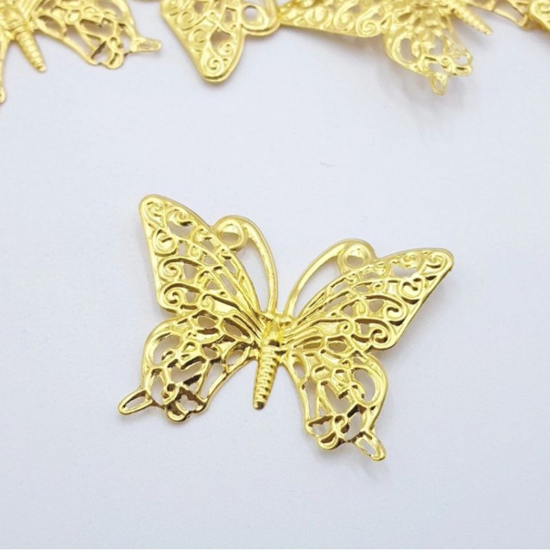Aplique Borboleta de Metal para Laço Tamanho 3 x 3.5cm em Oferta na Shopee