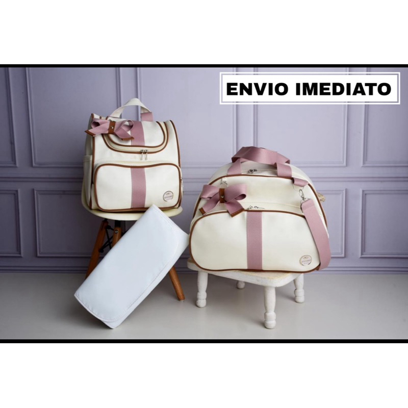 Bolsa maternidade 3 peças kit de luxo com alta elegância com mochila versátil 2 em 1 para ...