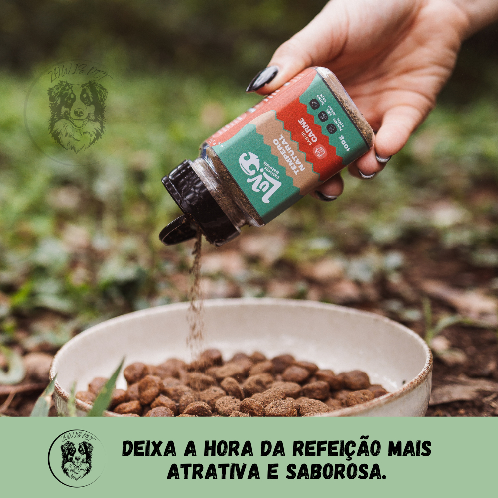 Saborizante para Ração Cães e Gatos Porco Carne Peixe Carneiro Frango Avestruz Rã Jacaré Tempero Natural - LuvPeticos