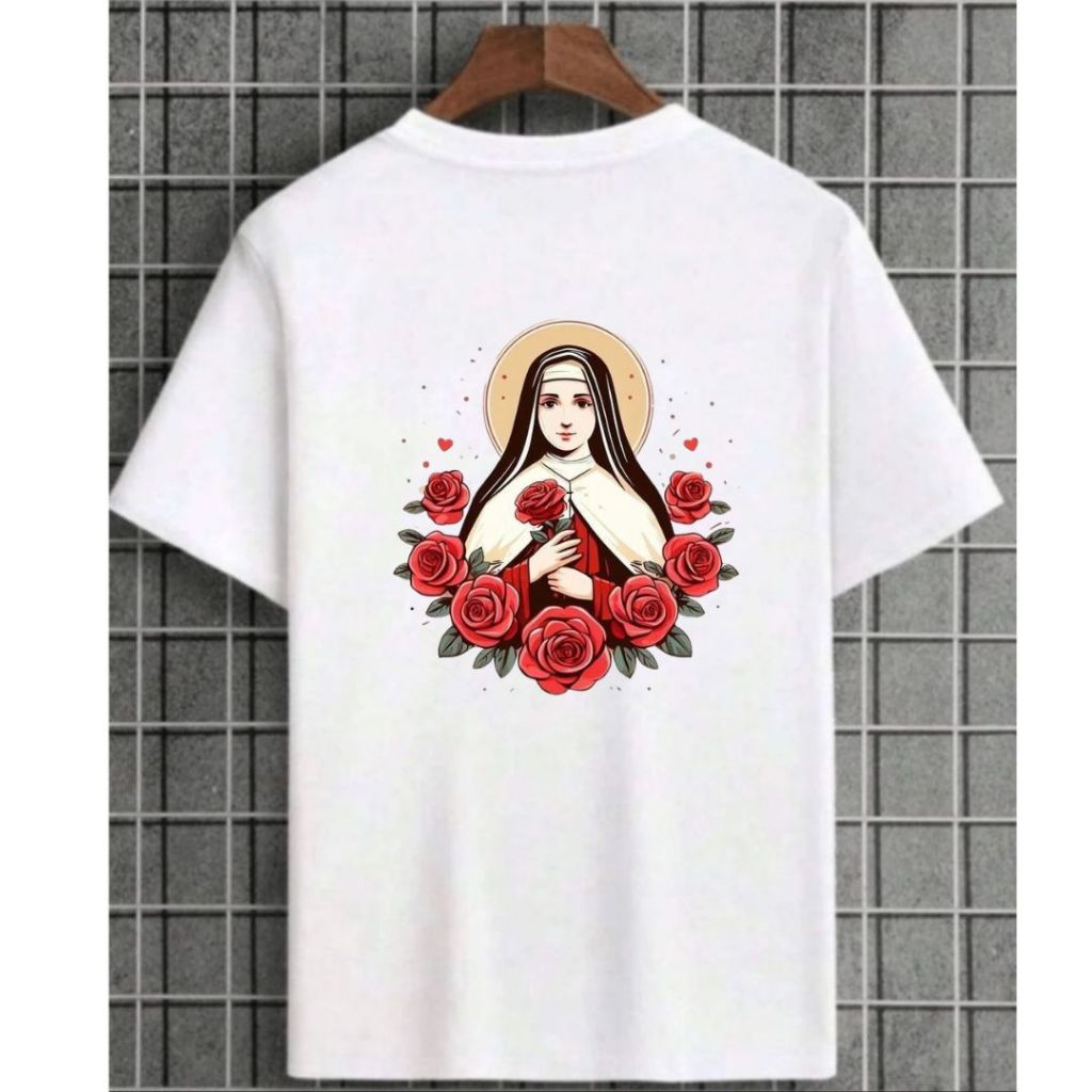 Camiseta Unisses Estampa Santa Rita Religiosa Cristã Algodão Lançamento