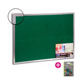 Quadro Aviso Feltro Verde 90x60cm Moldura Alumínio + 30 Alfinetes em Oferta na Shopee