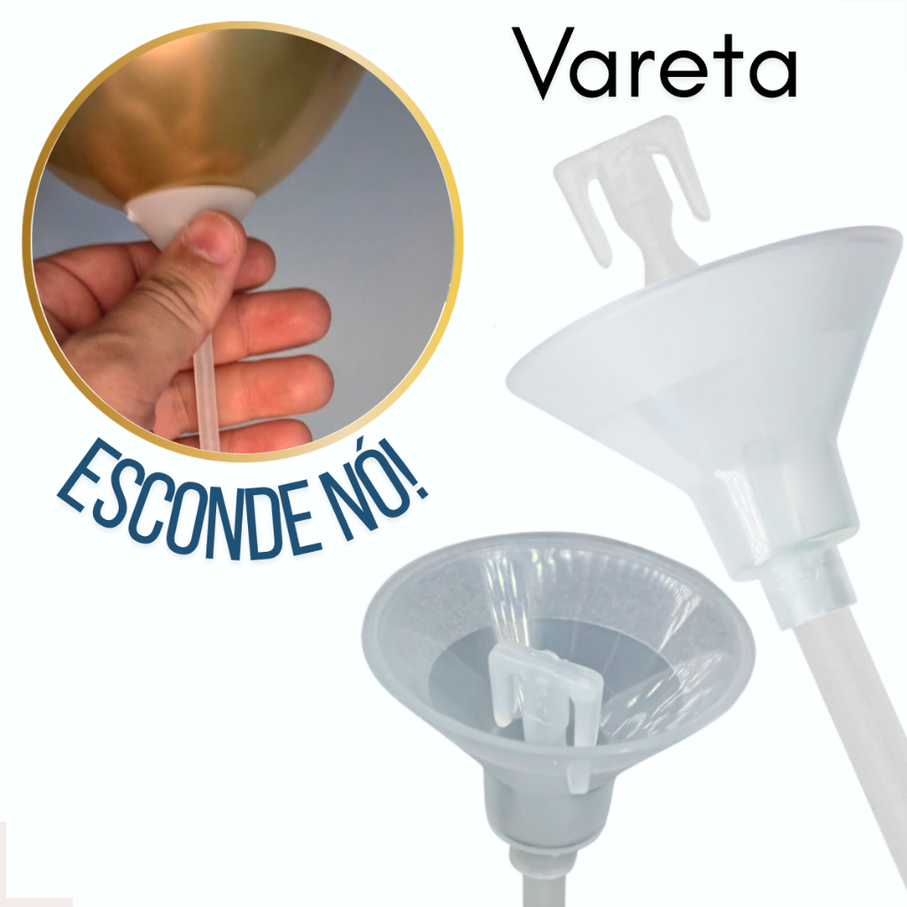 100 Vareta Suporte para balão 33cm Esconde Nó Pega balão Topo de bolo Haste Centro Mesa Balloon Cake