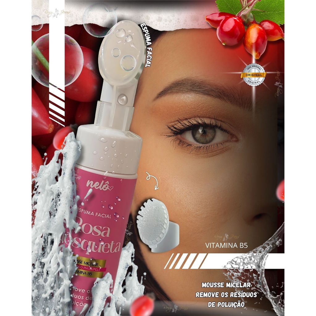 Mousse de Limpeza Micelar Nelô – Pitaya, Anti-Oil, Cereja e Morango 150ml Espuma facial Original