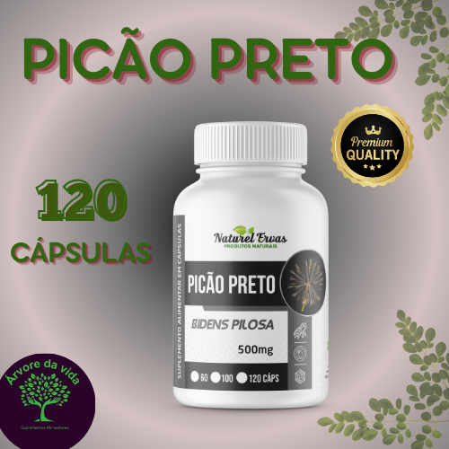 Suplemento Picão Preto 120 Cápsulas 500mg