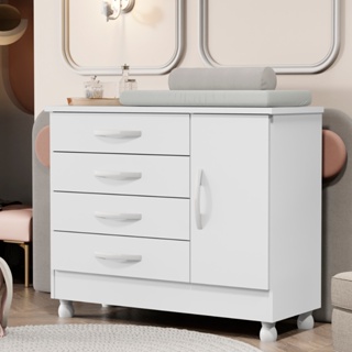 Cômoda Organizadora Sapateira Com Pés Regulável Com Colchão Trocador Gaveteiro Funcional 4 gavetas em Oferta na Shopee