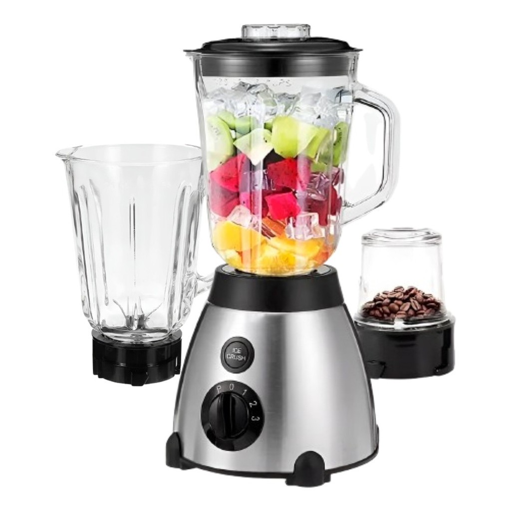 iquidificador Suco Moedor Triturador 3 em 1 Com Jarra Copo De Vidro 1000w 1.5 Litros 110V/220V
